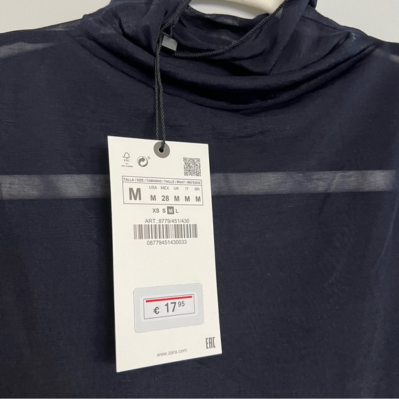 Zara mesh mock neck top - Picture 3 of 7